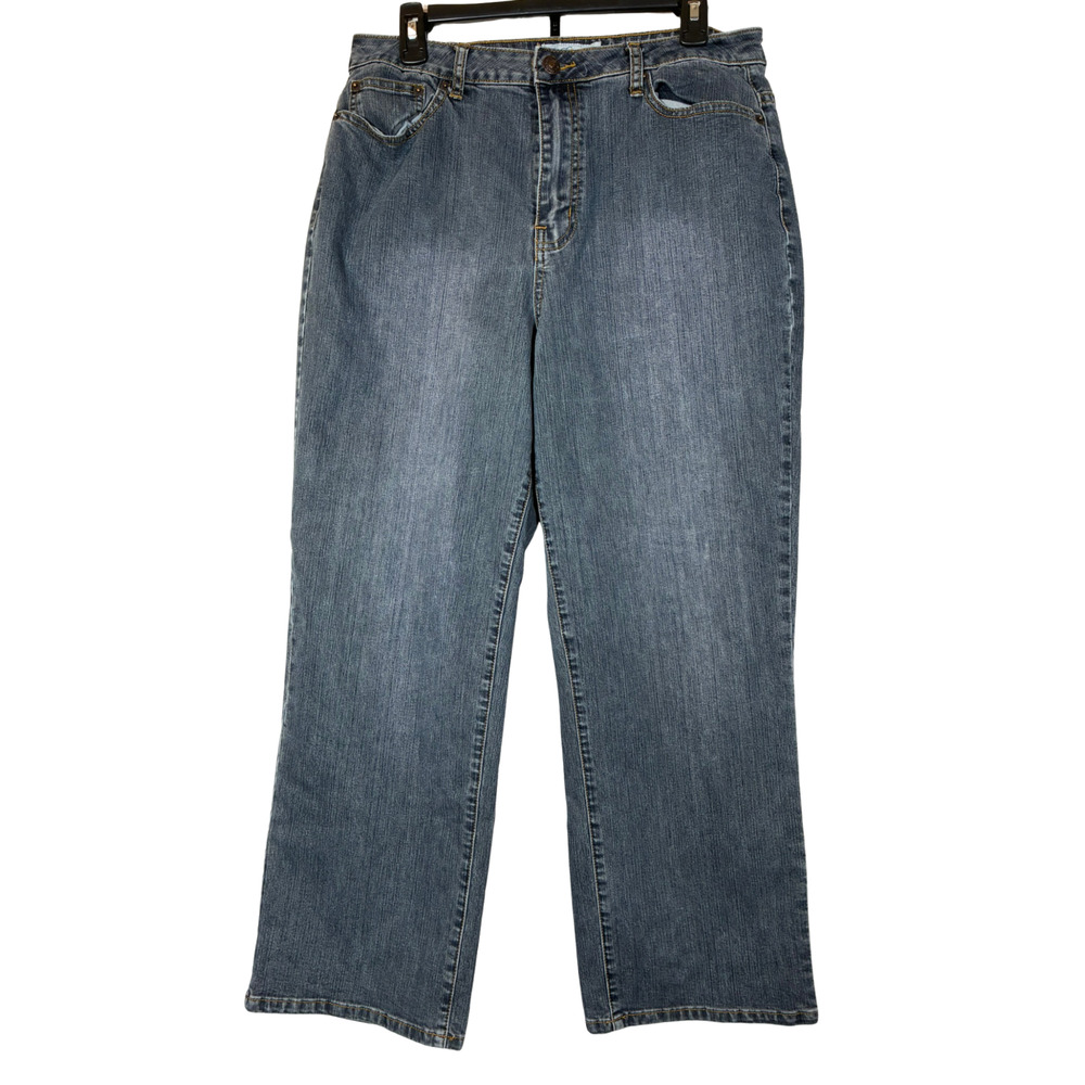 L.A Blues Womens Wilshire Straight Wide Leg Jeans Size 8M Dark Blue High Rise